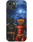 Funda personalizada para teléfono con 2 mascotas 'Batdog & Flash Doggo'