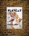 Póster personalizado para 2 mascotas 'Playcat'
