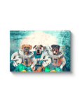 Lienzo personalizado para 3 mascotas 'Miami Doggos'
