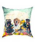 Cojín personalizado para 3 mascotas "Green Bay Doggos"