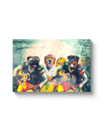 Lienzo personalizado para 3 mascotas 'Green Bay Doggos'