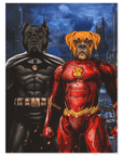 Póster Personalizado para 2 mascotas 'Batdog & Flash Doggo'