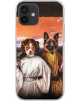 Funda personalizada para teléfono con 2 mascotas 'Princess Leidown & Jedi-Doggo'