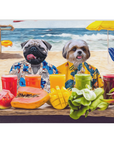 Manta personalizada para 2 mascotas 'The Beach Dogs'