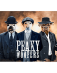 Lienzo personalizado para 3 mascotas 'Peaky Woofers'
