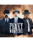 Rompecabezas personalizado de 3 mascotas 'Peaky Woofers'