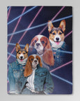 Manta personalizada para 2 mascotas '1980s Lazer Portrait'