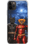 Funda personalizada para teléfono con 2 mascotas 'Batdog & Flash Doggo'