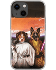 Funda personalizada para teléfono con 2 mascotas 'Princess Leidown & Jedi-Doggo'