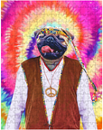Puzzle de mascota personalizado 'El Hippie (Masculino)'