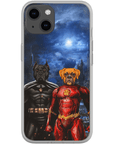 Funda personalizada para teléfono con 2 mascotas 'Batdog & Flash Doggo'