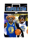 Lienzo personalizado para 2 mascotas 'Golden State Doggos'