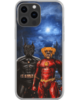 Funda personalizada para teléfono con 2 mascotas 'Batdog & Flash Doggo'
