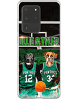 Funda personalizada para teléfono con 2 mascotas 'Boston Walkies'