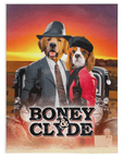 Manta personalizada para 2 mascotas 'Boney and Clyde'
