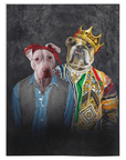 Manta personalizada para 2 mascotas '2Paw And Notorious DOG'