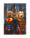Lienzo de pie personalizado para 2 mascotas 'Superdog & Aquadog'