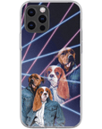 Funda personalizada para teléfono con 2 mascotas '1980s Lazer Portrait'