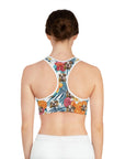 Bra deportivo personalizado (blanco floral: 1-4 mascotas)
