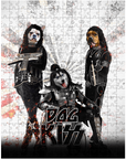 Puzzle personalizado de 3 mascotas 'Kiss Doggos'