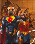 Puzzle personalizado de 2 mascotas 'Superdog & Wonder Doggette'