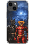 Funda personalizada para teléfono con 2 mascotas 'Batdog & Flash Doggo'