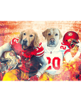 Lienzo personalizado de pie para 2 mascotas 'San Francisco 40Doggos'