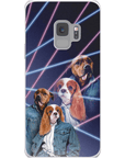 Funda personalizada para teléfono con 2 mascotas '1980s Lazer Portrait'