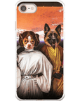 Funda personalizada para teléfono con 2 mascotas 'Princess Leidown & Jedi-Doggo'