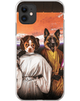 Funda personalizada para teléfono con 2 mascotas 'Princess Leidown & Jedi-Doggo'