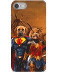 Funda personalizada para teléfono con 2 mascotas 'Superdog & Wonder Doggette'