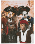'Los Piratas' Manta Personalizada para 4 Mascotas