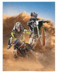 Manta personalizada para 2 mascotas 'The Motocross Riders'