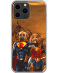 Funda personalizada para teléfono con 2 mascotas 'Superdog & Wonder Doggette'