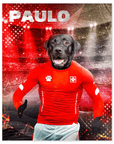 Póster Mascota personalizada 'Switzerland Doggos Soccer'