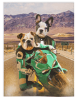 Manta personalizada para 2 mascotas 'Kawadawgi Riders'
