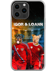 Funda personalizada para teléfono con 2 mascotas 'Russia Doggos'
