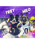 Póster Personalizado para 2 mascotas 'Louisiana State Doggos'