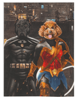 Manta personalizada para 2 mascotas 'Batdog & Wonder Doggette'