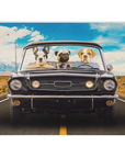 Manta personalizada para 3 mascotas 'The Classic Woofstang'