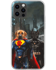 Funda personalizada para teléfono con 2 mascotas 'Superdog & Batdog'