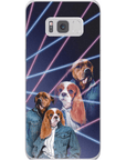 Funda personalizada para teléfono con 2 mascotas '1980s Lazer Portrait'