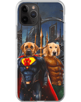 Funda personalizada para teléfono con 2 mascotas 'Superdog & Aquadog'