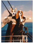 Manta personalizada para 2 mascotas 'Titanic Doggos'