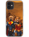 Funda personalizada para teléfono con 2 mascotas 'Superdog & Wonder Doggette'