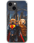 Funda personalizada para teléfono con 2 mascotas 'Superdog & Aquadog'