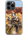 Funda personalizada para teléfono con 2 mascotas 'Dogati Riders'
