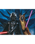 Lienzo personalizado para 2 mascotas 'Darth Woofer & Jedi-Doggo'