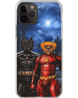 Funda personalizada para teléfono con 2 mascotas 'Batdog & Flash Doggo'