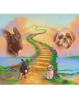 Manta personalizada para 2 mascotas 'The Rainbow Bridge 2 Pet'